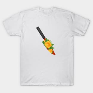 Knife with Yellow Roses T-Shirt